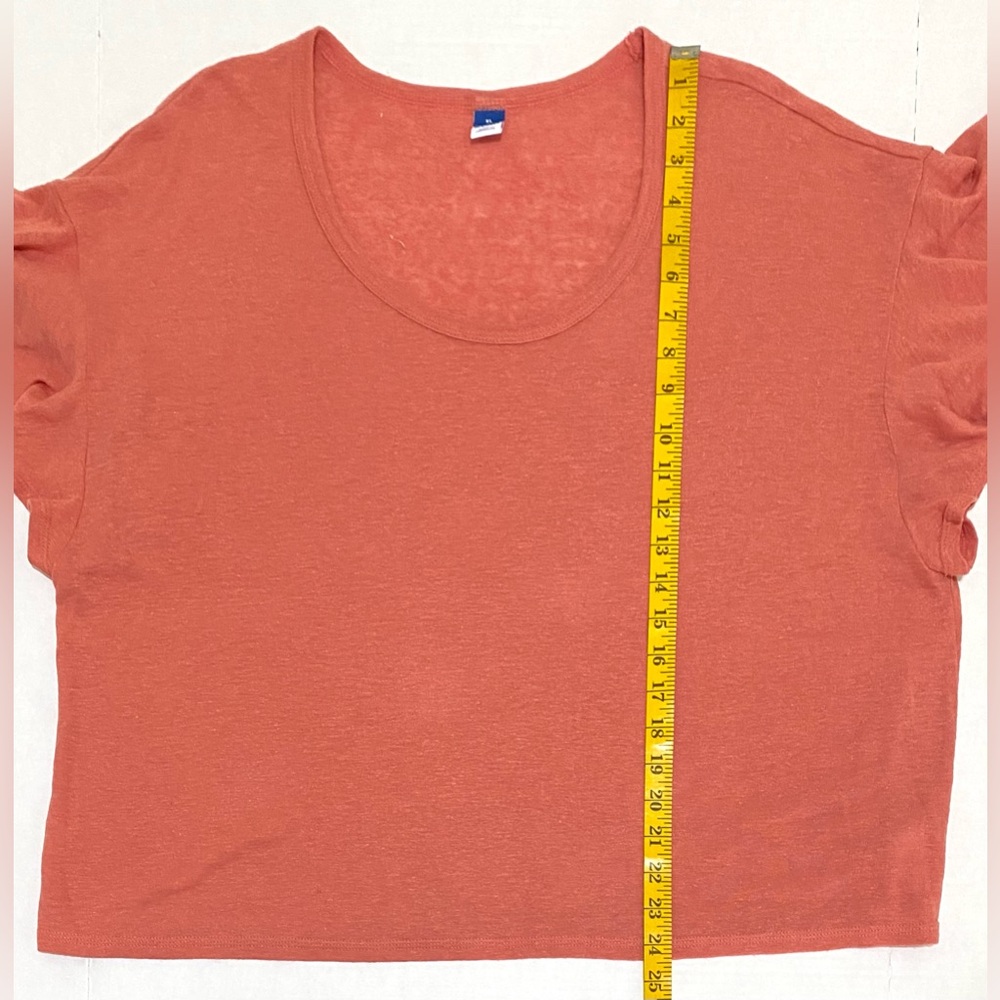 Old Navy Womens XL Orange Ruffle Top Boho Fall Eclectic Southwestern Festival - Picture 11 of 15